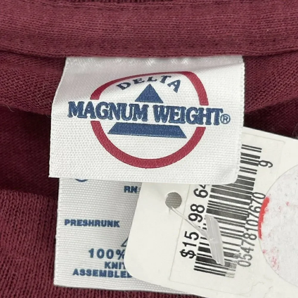Vintage Nashville Music City T-Shirt Delta Magnum Weight Kids Size S Burgundy